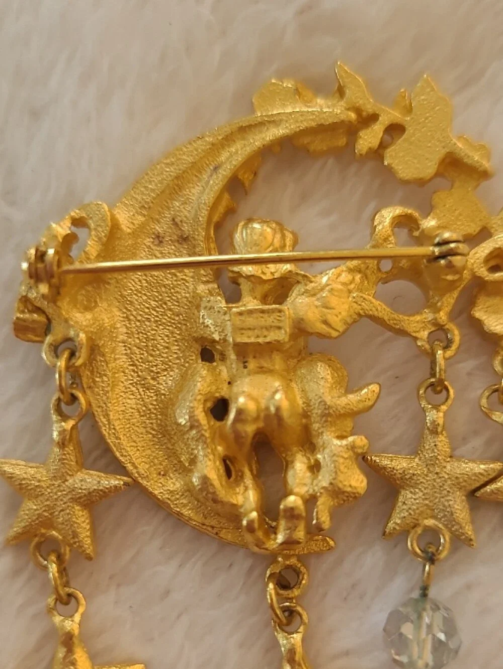 Kirk's Folly Gold-Tone Moon & Star Pendant Brooch - Gold
